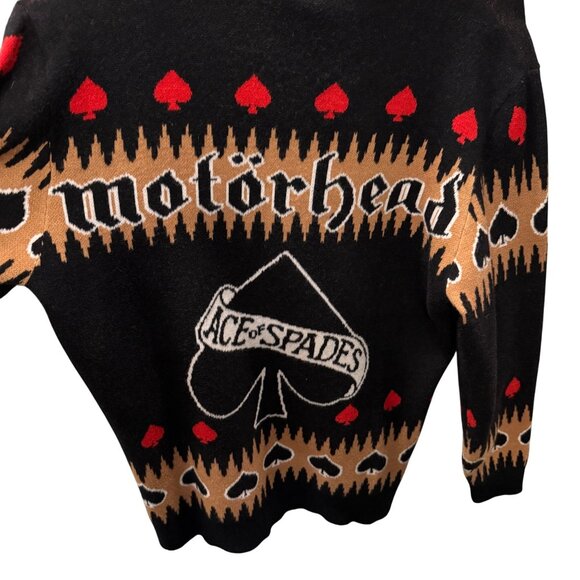 Motörhead Full-Zip Black Sweater With Ace Of Spades Graphic Print Large 100% Acr - Picture 4 of 6